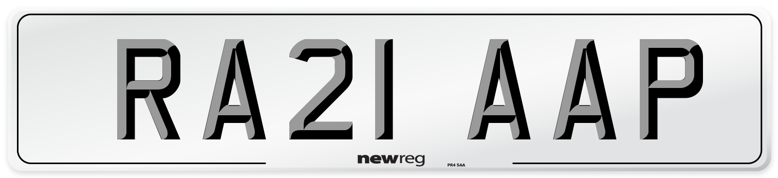 RA21 AAP Number Plate from New Reg